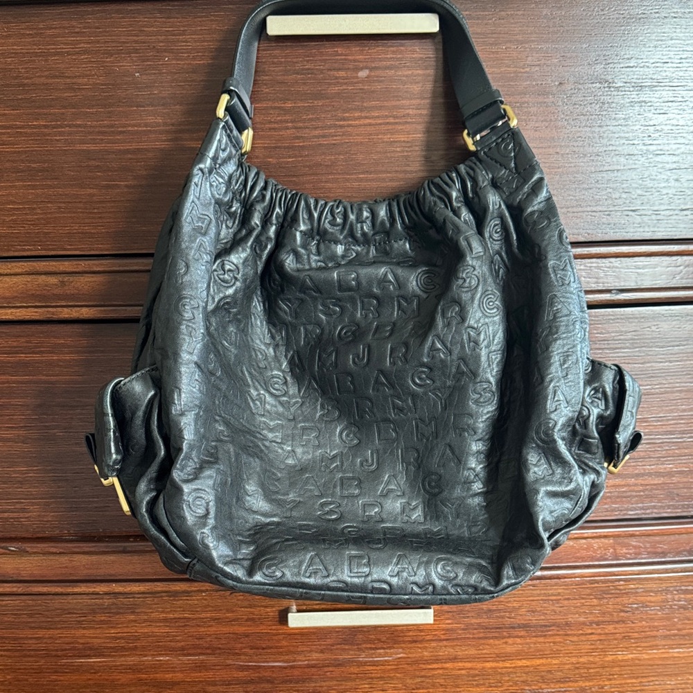 Marc Jacobs Embossed Black Hobo Bag